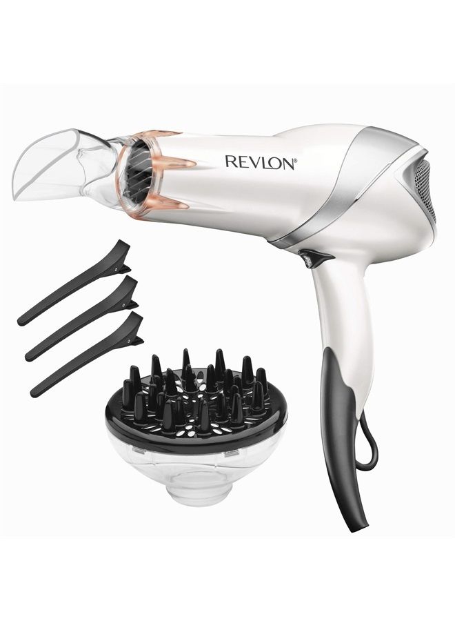 Revlon مجفف شعر بالأشعة تحت الحمراء | 1875 واط من أقصى قدر من اللمعان والنعومة والتحكم، (أبيض) - Image 1