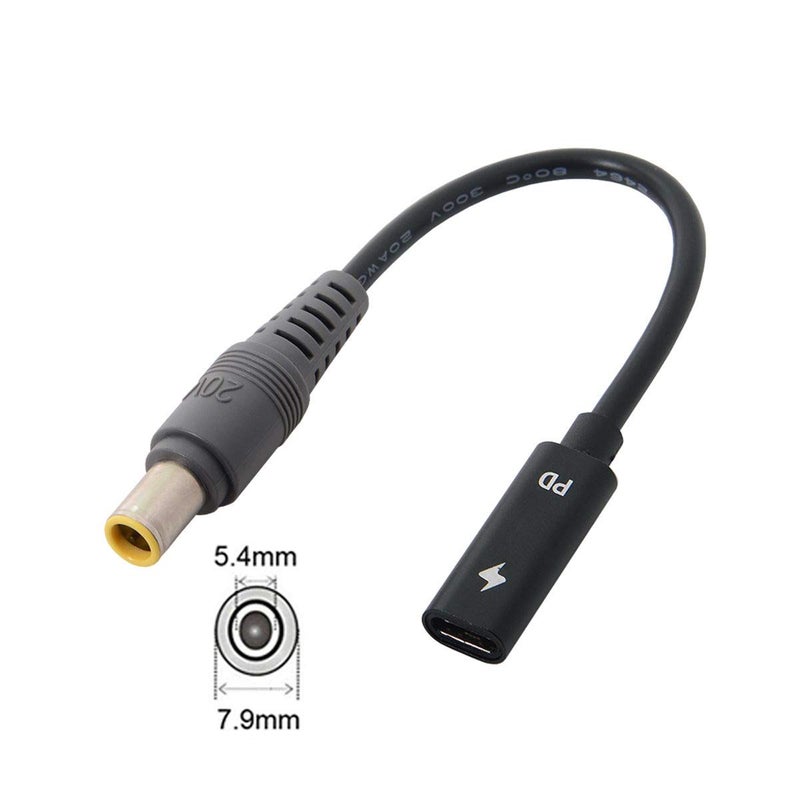 JSER Xiwai Type C USB-C Female Input to DC Power PD Charge Cable fit for Laptop 18-20V (7.9x5.4mm for HP) - Image 3