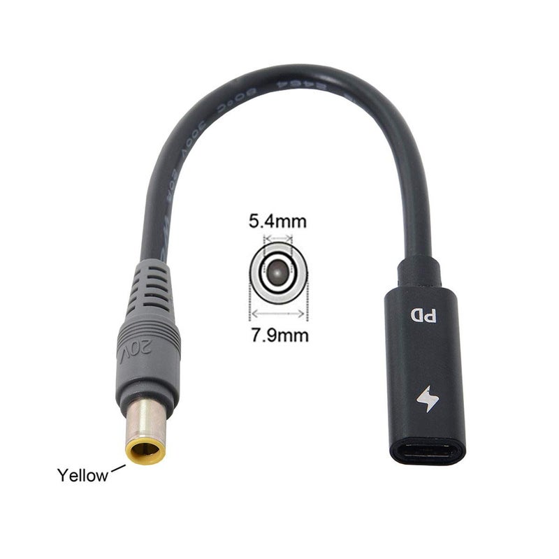 JSER Xiwai Type C USB-C Female Input to DC Power PD Charge Cable fit for Laptop 18-20V (7.9x5.4mm for HP) - Image 2