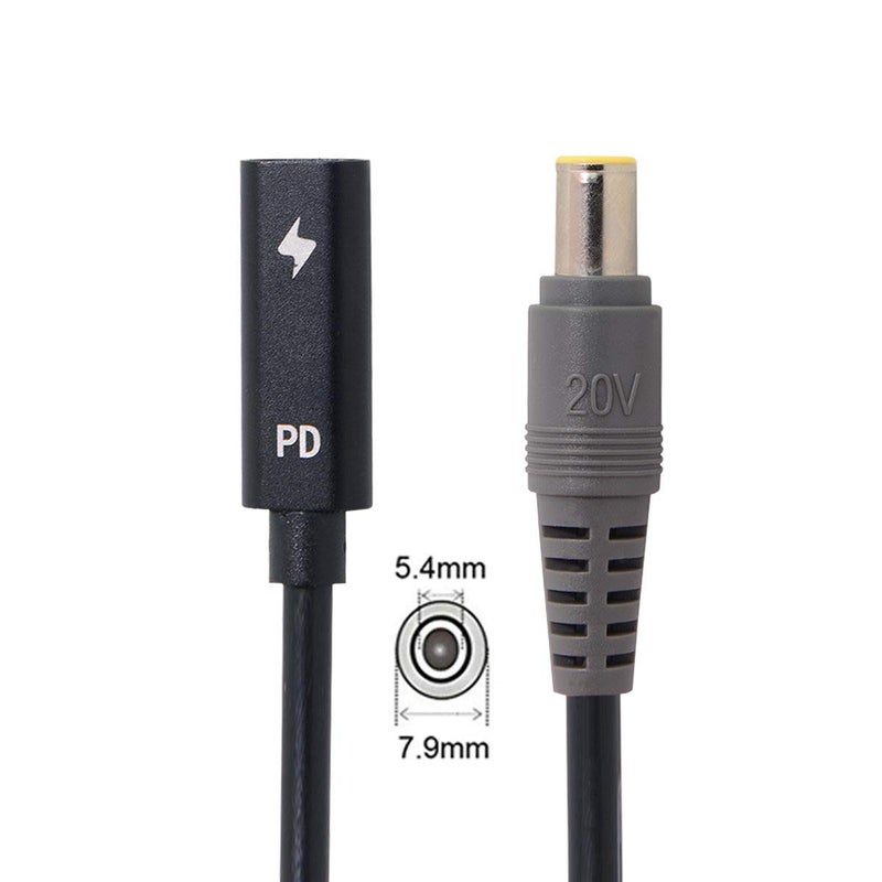 JSER Xiwai Type C USB-C Female Input to DC Power PD Charge Cable fit for Laptop 18-20V (7.9x5.4mm for HP) - Image 4
