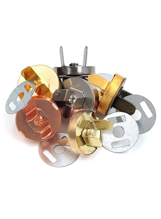 20 Sets Rose Gold Magnetic Clasps 14mm No Sew Buttons For Bags Purse Leather Craft - Image 5