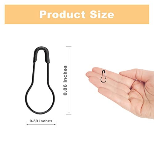 keepsweat 120 Pcs Black Bulb Pins,Small Safety Pins 22mm/0.87inch Stitch Markers for Knitting Metal Mini Safety Pins for Clothes Hang Tag Crafting and DIY Accessories Sewing Supplies - Image 2
