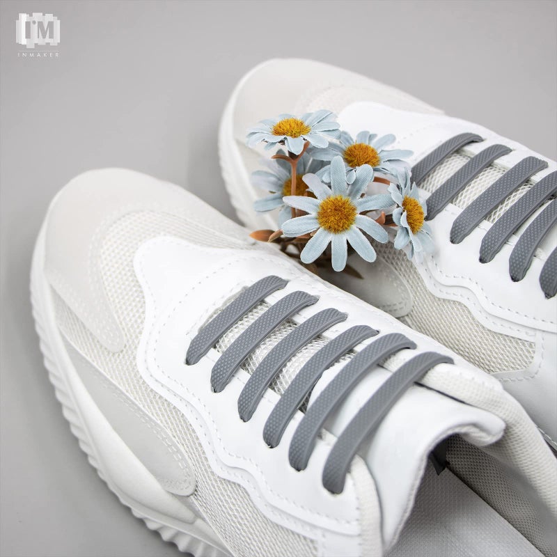 INMAKER No Tie Shoe Laces for Adults and Kids, Elastic Shoelaces for Sneakers, Rubber Silicone Tieless Laces - Image 2