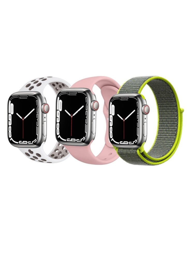 Perfii - 3pcs Watch Bands Replacement for Apple Watch Strap Compatible with Apple Watch 49/46/45/44/42mm Series 10/9/8/7/6/5/4/SE/Ultra - Image 1