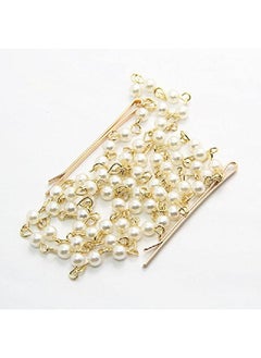Yueton 2Pcs Fashion Ladies Artificial Pearl Tassel Chain Clips Barrettes Headband Hair Clips Clamp Headwear Edge Clips Bobby Pins  - Image 5