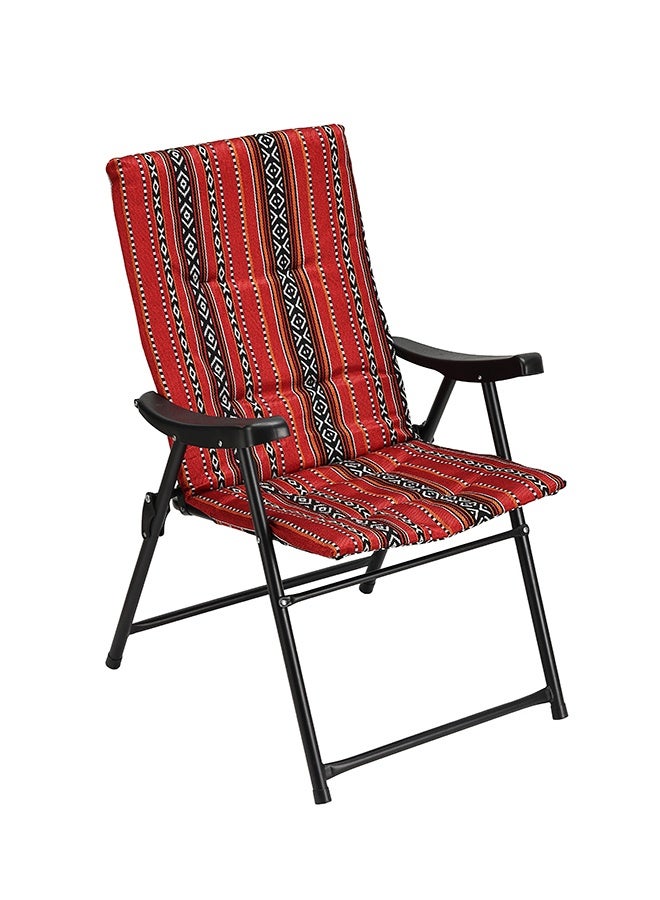 لوازم كرسي سفر وتخييم قابل للطي - طراز سعودي تراثي - أحمر - كرسي خفيف الوزن ومحمول مناسب للرحلات، الشاطئ، المشي، الصيد، النزهات، والتخييم مع حقيبة ظهر - مثالي للاستخدام الخارجي والسفر - Image 3