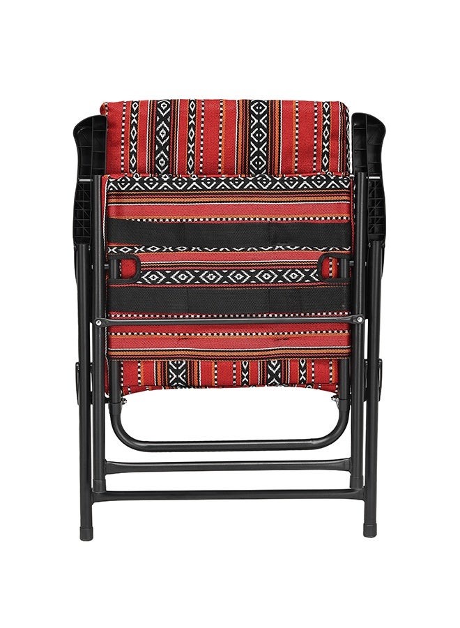 لوازم كرسي سفر وتخييم قابل للطي - طراز سعودي تراثي - أحمر - كرسي خفيف الوزن ومحمول مناسب للرحلات، الشاطئ، المشي، الصيد، النزهات، والتخييم مع حقيبة ظهر - مثالي للاستخدام الخارجي والسفر - Image 5