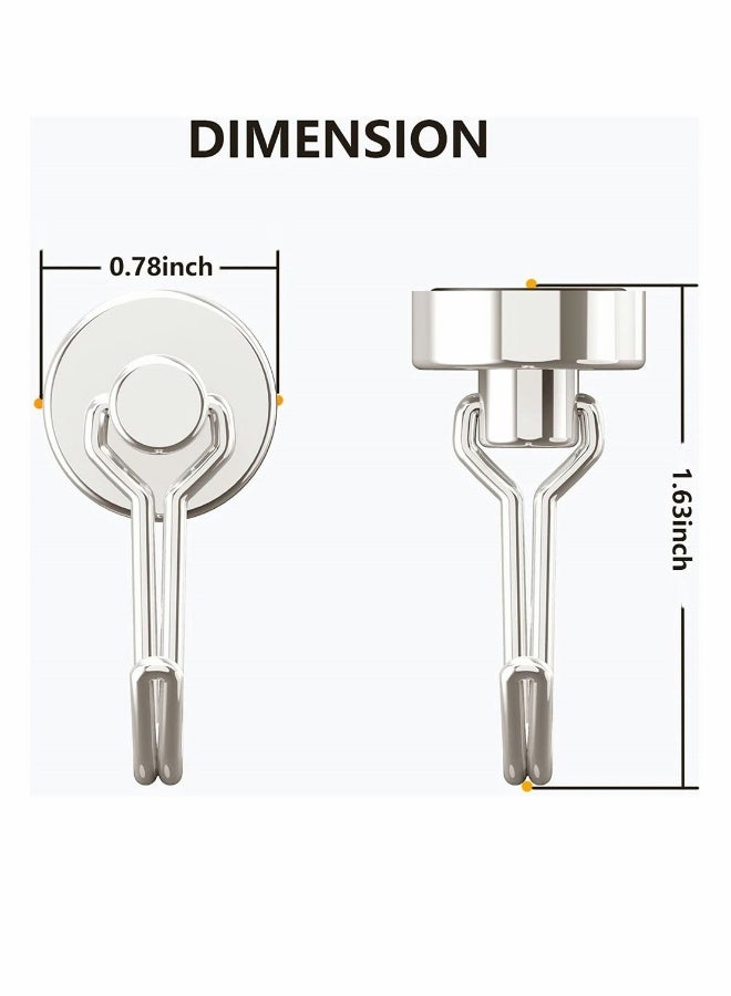 Magnetic Hooks Set of 10 - Heavy Duty Silver Magnet Hooks, Rust-Proof for Indoor/Outdoor Use, Perfect for Hanging on Refrigerators, Grills, Kitchens, Key Holders, Lockers, and Classrooms - Image 4