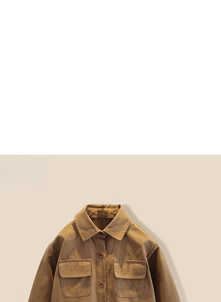 Children's Pure Cotton Shirt Casual Long Sleeved Workwear Jacket  - Image 5