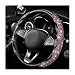 Yourkar 2 PCS Steering Wheel Cover 15 Inches Crystal Diamond Bling Cover for Auto Steering Wheels Safety NonSlip Universal Fit Sparkly Steering Wheel Cover Car Accessories Pink - Image 2