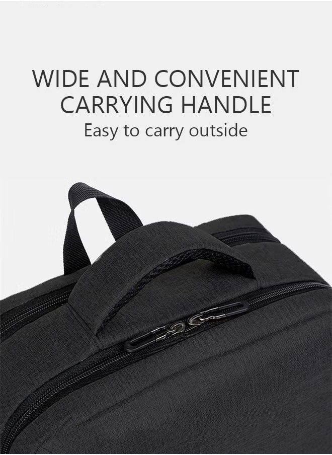 Multifunction Breathable Backpack with USB Port Casual Minimalist Waterproof Nylon Light School Bag for Men 15.6" Laptop