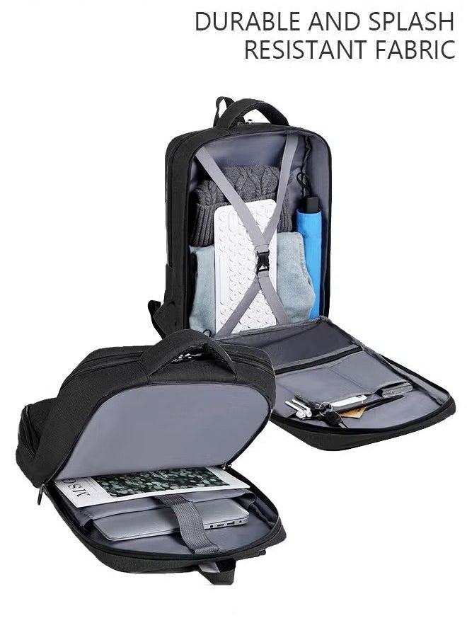 Multifunction Breathable Backpack with USB Port Casual Minimalist Waterproof Nylon Light School Bag for Men 15.6" Laptop