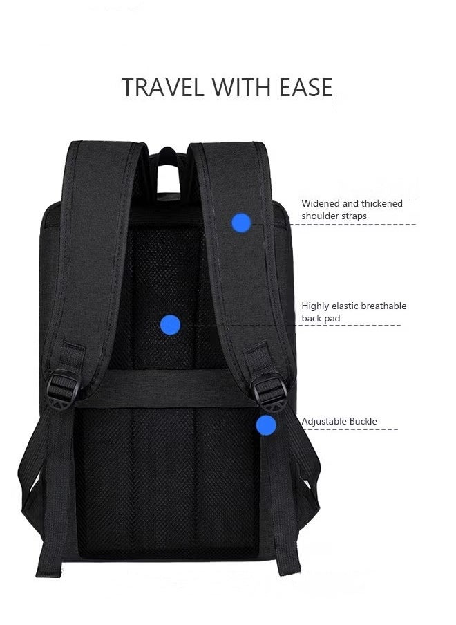 Multifunction Breathable Backpack with USB Port Casual Minimalist Waterproof Nylon Light School Bag for Men 15.6" Laptop
