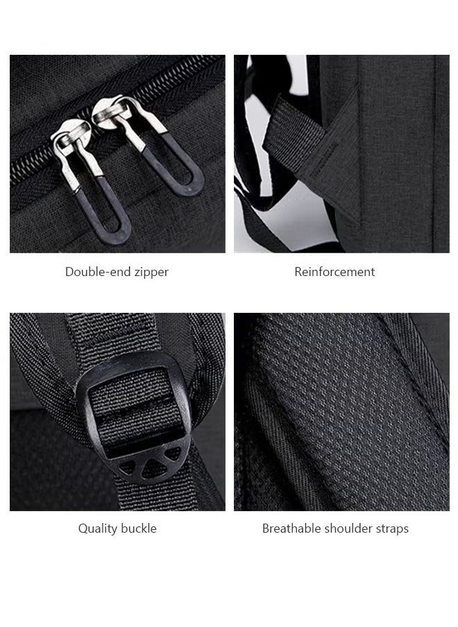 Multifunction Breathable Backpack with USB Port Casual Minimalist Waterproof Nylon Light School Bag for Men 15.6" Laptop