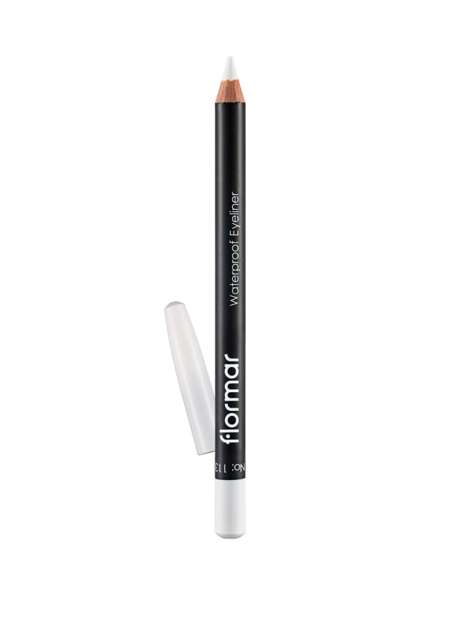 flormar Waterproof Eyeliner – 113 Pure White – Waterproof Pencil Eyeliner, Precise Tip, Long-Wear Smooth Application 113-PURE WHITE - Image 1
