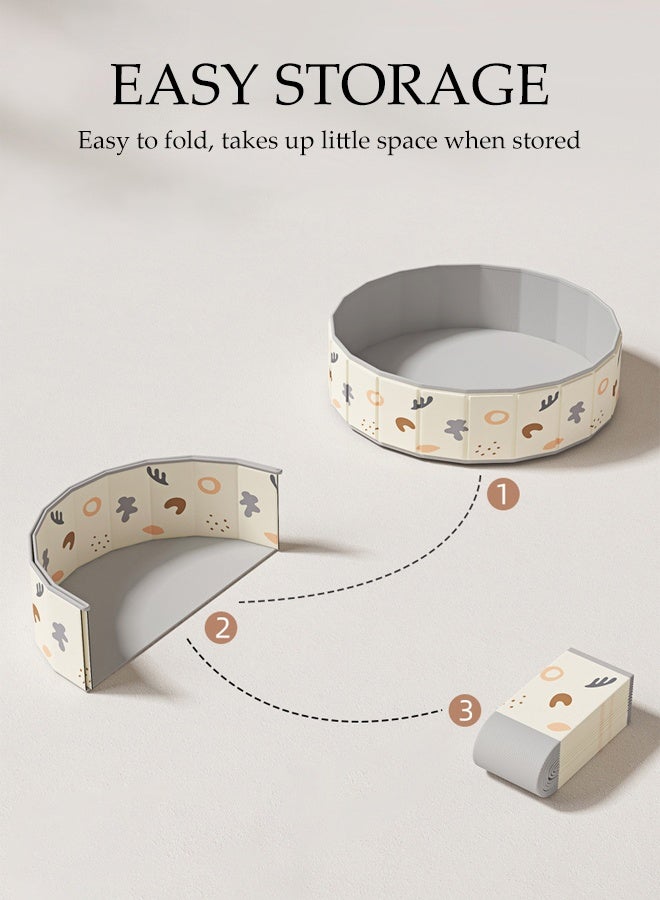 DUNISO حمام رمل للأطفال قابل للطي مع حفر كرات متعددة الوظائف بطبقتين من قماش أوكسفورد، مسبح ألعاب للأطفال، سياج محمول للعب الداخلي، أداة حفر رمل للأطفال والكلاب، لعبة داخلية وخارجية 100 سم - Image 3