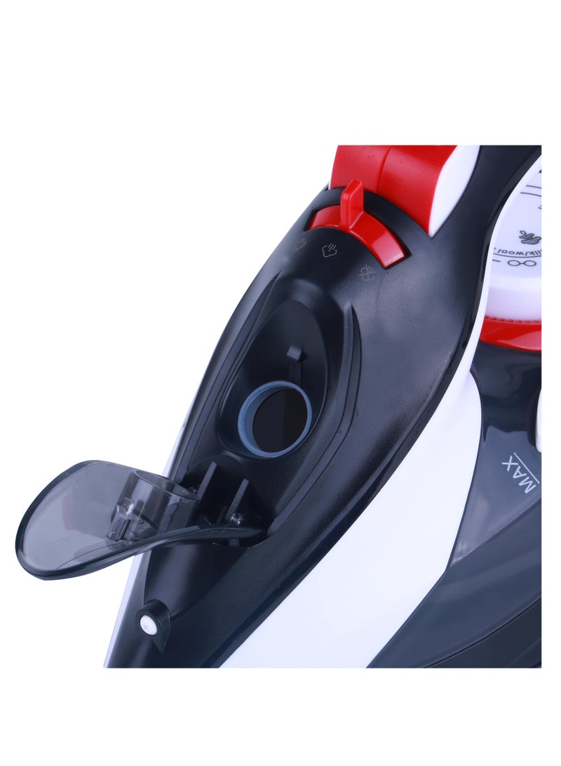 SONASHI Steam Iron with Ceramic Coated Soleplate | Steam/Burst Steam/Spray/Dry Iron with Self-Clean Function | Anti-Drip/Anti-Calc/Auto Shut-Off With Water Tank 350 ml 2800 W SI-5085C Black/Red - Image 5