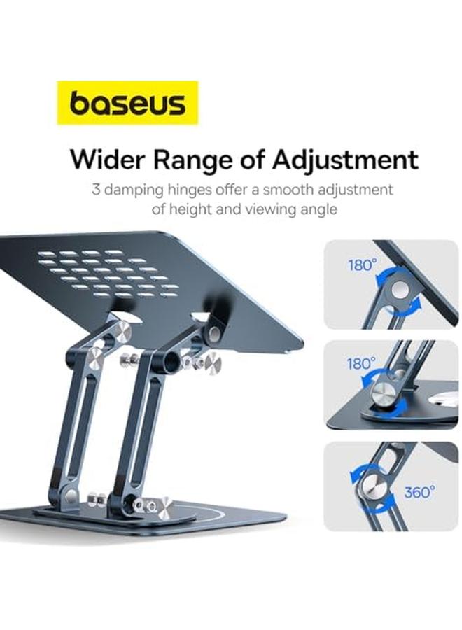 Baseus Adjustable Laptop Stand 360 Degree Rotation Adjustable Laptop Stand Three Fold Version Ergonomic Foldable Stand Holder For Macbook Air Pro Generic Xps Hp Etc 10 17''  - Image 3