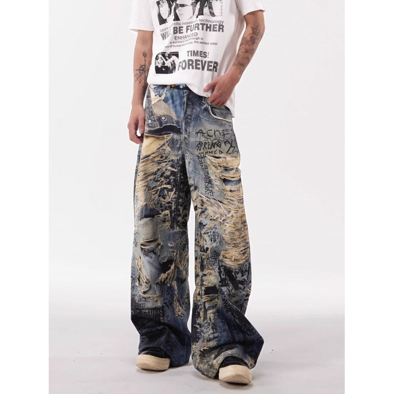 Unisex Classic Denim Jeans Loose Fit Daily Outdoor Wear - Image 2