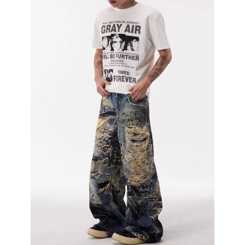 Unisex Classic Denim Jeans Loose Fit Daily Outdoor Wear - Image 3