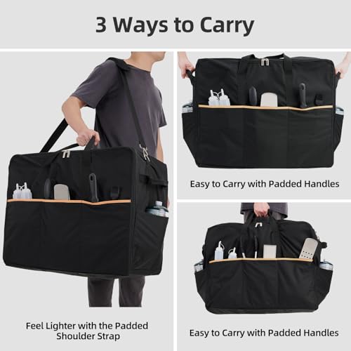 NOELIFE Carry Bag for Blackstone 22 inch Tabletop Griddle with Hood Lid, Reinforced Hardware & Rip-Proof Heavy Duty Fabric, Outdoor BBQ Grill Carrying Case, Black (Bag Only) - Image 3