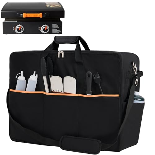NOELIFE Carry Bag for Blackstone 22 inch Tabletop Griddle with Hood Lid, Reinforced Hardware & Rip-Proof Heavy Duty Fabric, Outdoor BBQ Grill Carrying Case, Black (Bag Only) - Image 1