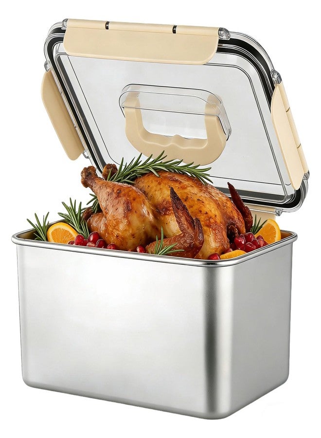 Sitroasho Large Stainless Steel Food Storage Containers with Lids 7500 ML/ 254 oz / 32 Cup Meal Prep Containers for Vegetables, Fruits, Snacks, Roasting Chicken, Lasagna, Baking Casserole - Image 1