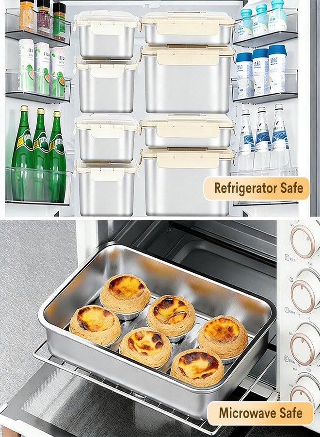 Sitroasho Large Stainless Steel Food Storage Containers with Lids 7500 ML/ 254 oz / 32 Cup Meal Prep Containers for Vegetables, Fruits, Snacks, Roasting Chicken, Lasagna, Baking Casserole - Image 4