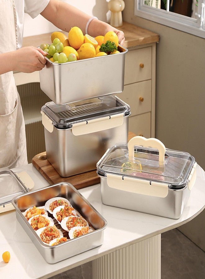 Sitroasho Large Stainless Steel Food Storage Containers with Lids 7500 ML/ 254 oz / 32 Cup Meal Prep Containers for Vegetables, Fruits, Snacks, Roasting Chicken, Lasagna, Baking Casserole - Image 5