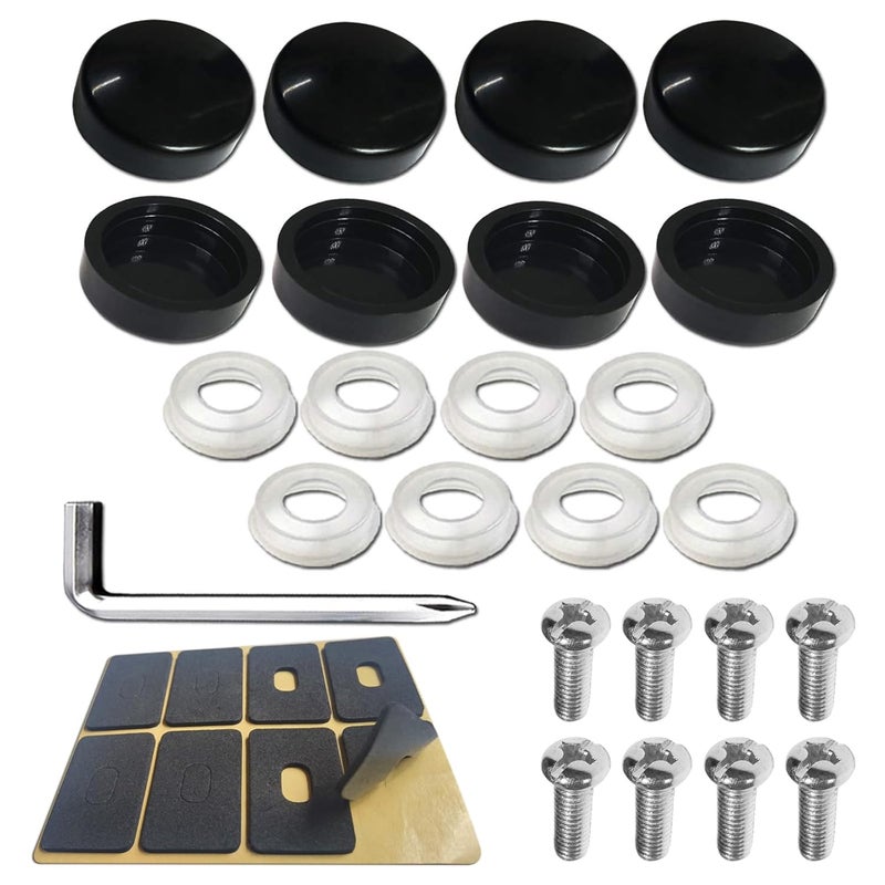 BGGTMO Black License Plate Screw Caps - Matte Black Screw Covers with M6X20mm Stainless Steel Mechanical Bolts, Rustproof Car Tag Hardware Fastener Kit - Image 1