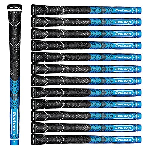 Geoleap Golf Grips Set of 13- Cord Rubber Compound Material, Hybrid Golf Club Grips, All Weather Performance.(Blue, Standard) - Image 1