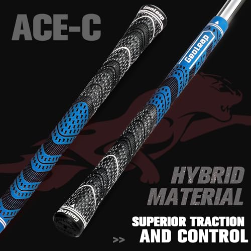 Geoleap Golf Grips Set of 13- Cord Rubber Compound Material, Hybrid Golf Club Grips, All Weather Performance.(Blue, Standard) - Image 2
