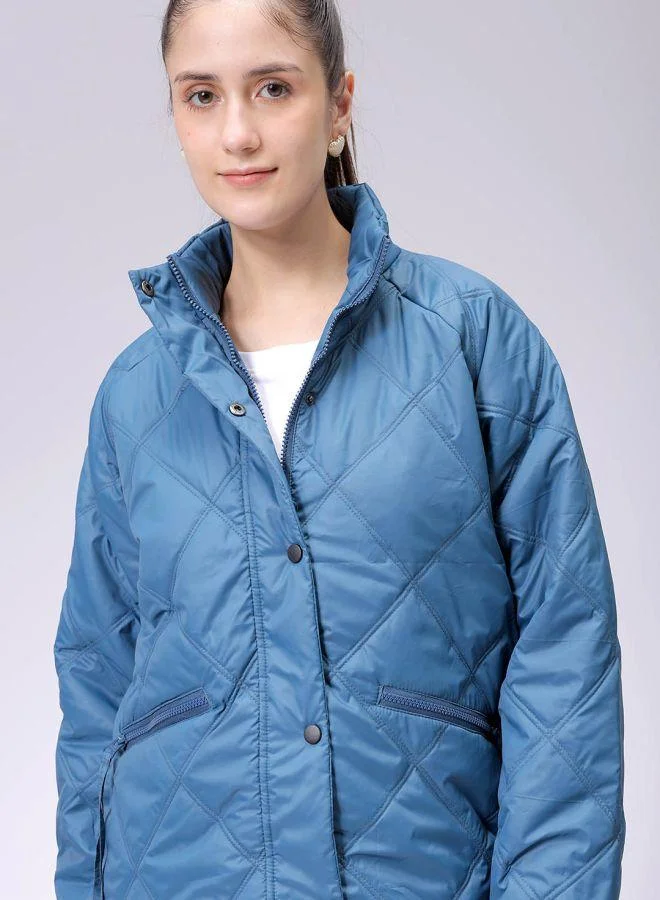 مرفوعة Women Relaxed Fit Solid Quilted Jacket