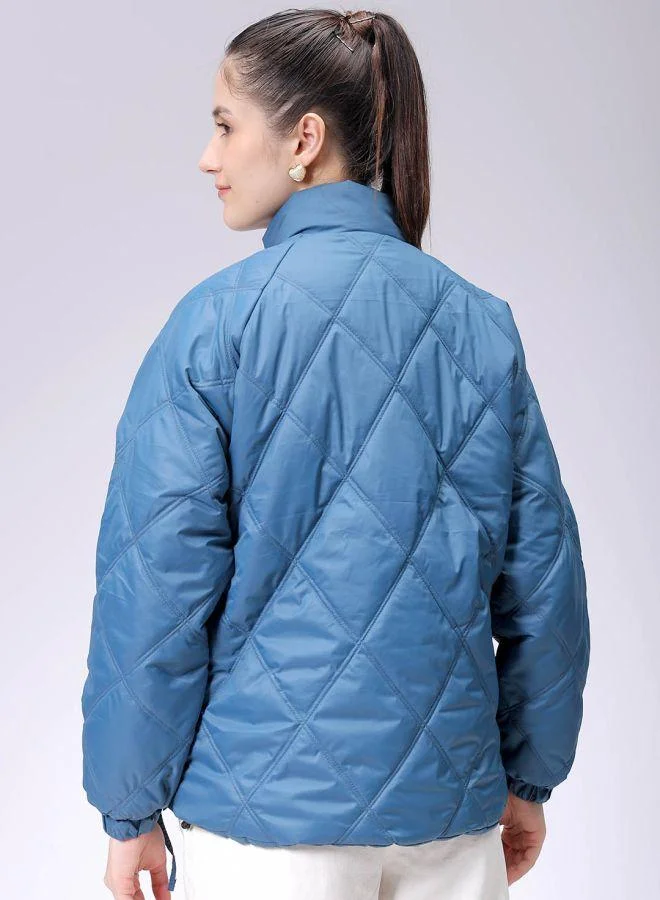 مرفوعة Women Relaxed Fit Solid Quilted Jacket
