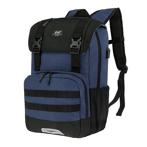 WOLT Laptop Backpack with USB Charging Port Fits Up to 17 Inch Laptop, College Backpack for Men Women, Computer Business Bookbag, Navy - Image 1
