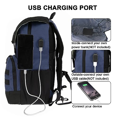 WOLT Laptop Backpack with USB Charging Port Fits Up to 17 Inch Laptop, College Backpack for Men Women, Computer Business Bookbag, Navy - Image 2