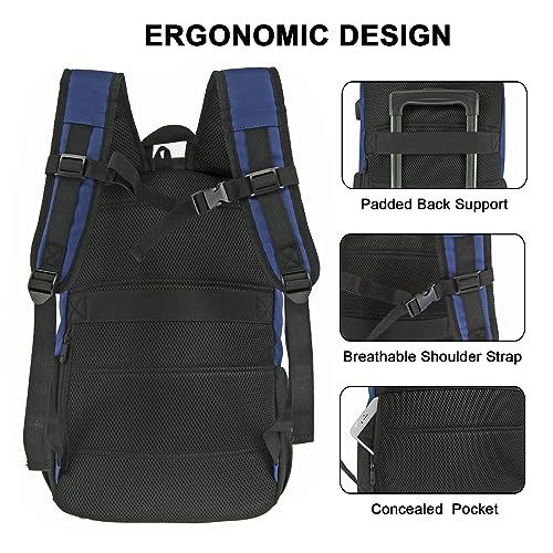 WOLT Laptop Backpack with USB Charging Port Fits Up to 17 Inch Laptop, College Backpack for Men Women, Computer Business Bookbag, Navy - Image 5
