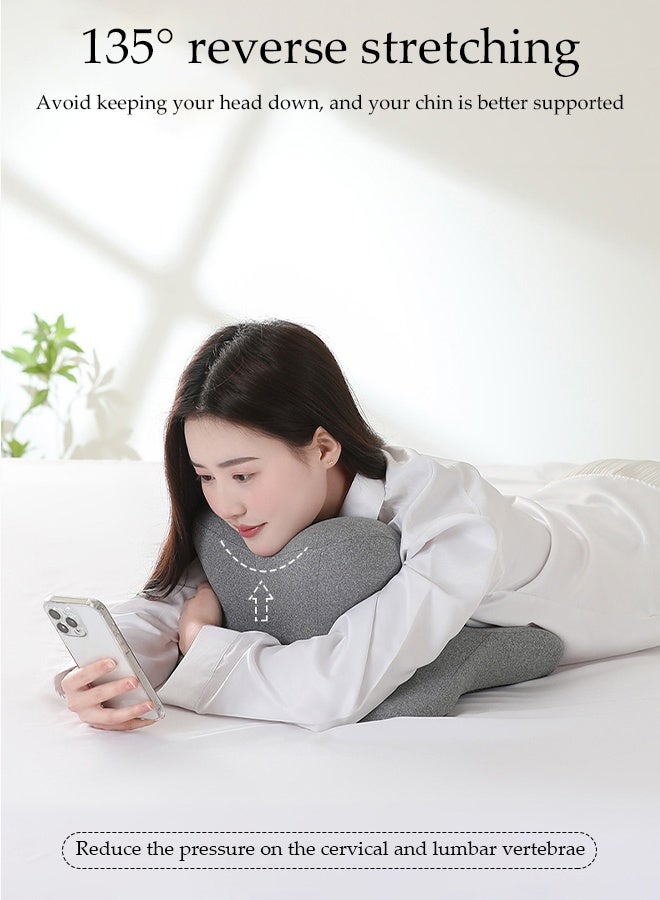 DUNISO Reading Pillow for Bed,Adult Memory Foam Pillow，Ergonomic Wedge Prone Pillow，for Massage, Reading, Sleeping，Grey - Image 5