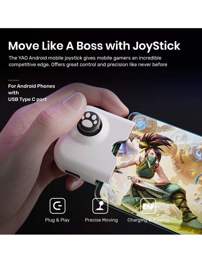 Generic - Game Controller Joystick for Phone (Android Version 10 or Later), For Gaming Gamepad Compatible with PUBGG Mobile, Call of Duty Mobile(CODM), Wild Rift, Genshin Impact (White) - Image 1