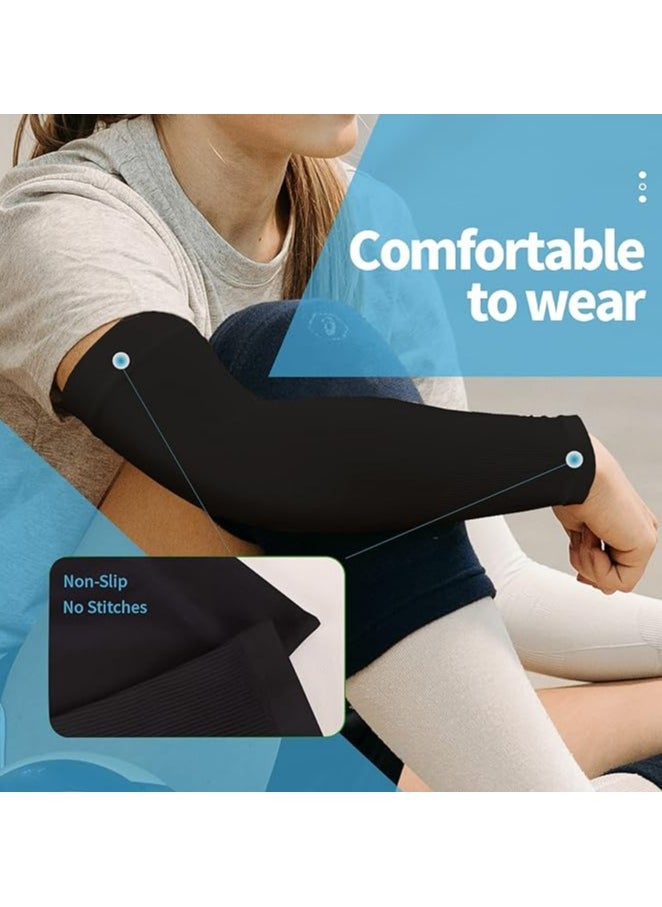 Generic 2 Pairs Arm Sleeves For Women Men UV Protection Cooling, UPF 50 Compression Long Arm Cover  - Image 3