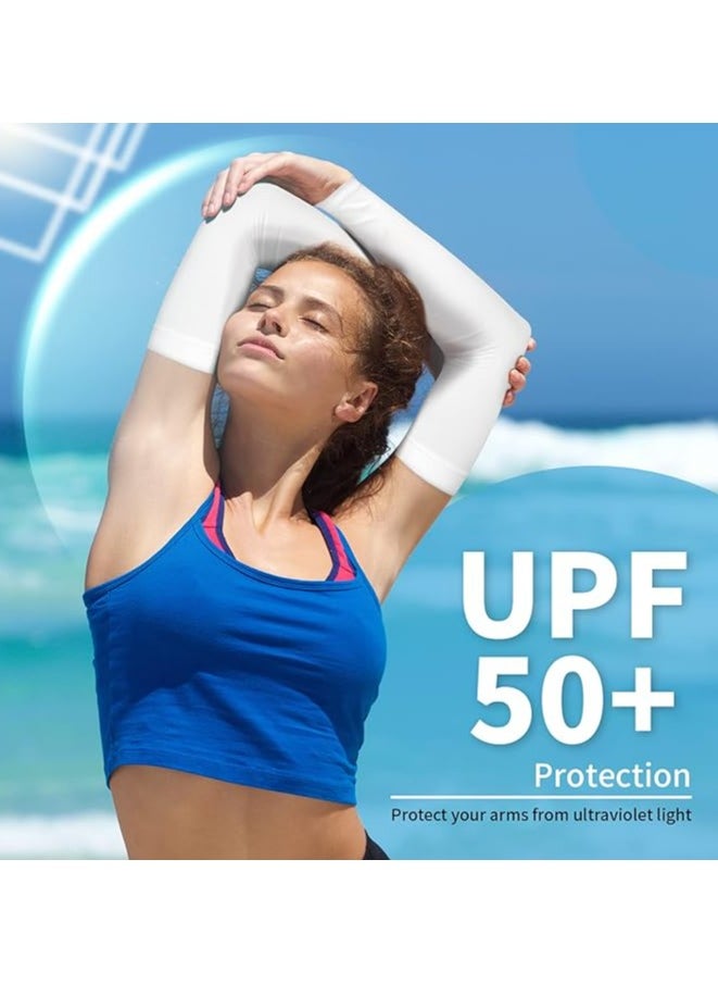 Generic 2 Pairs Arm Sleeves For Women Men UV Protection Cooling, UPF 50 Compression Long Arm Cover  - Image 5