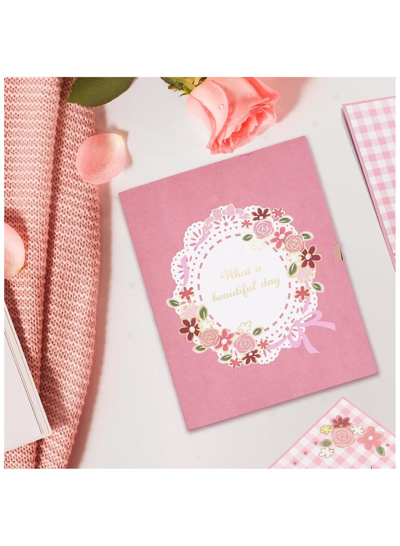 SYOSI 3D Rose Pop Up Card Floral Basket Greeting Card Includes Envelope and Note Tag for Personalized Messages Gift for Birthday Love Anniversary s Day Mothers Day Thank You - Image 4