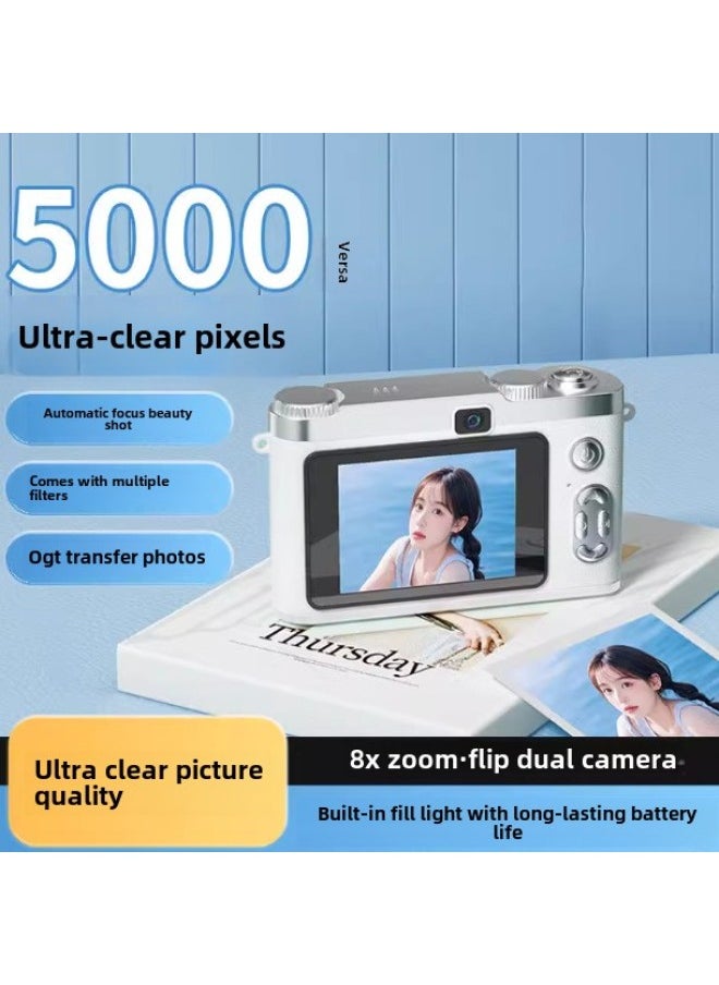 Generic Retro Ccd Camera Campus High-definition Student Entry-level Camera Digital Dual Camera Travel Can Upload Mobile Phone-Body Color:5000w Pink + Front And Rear Dual Cameras + Can Upload Mobile Phones  - Image 3