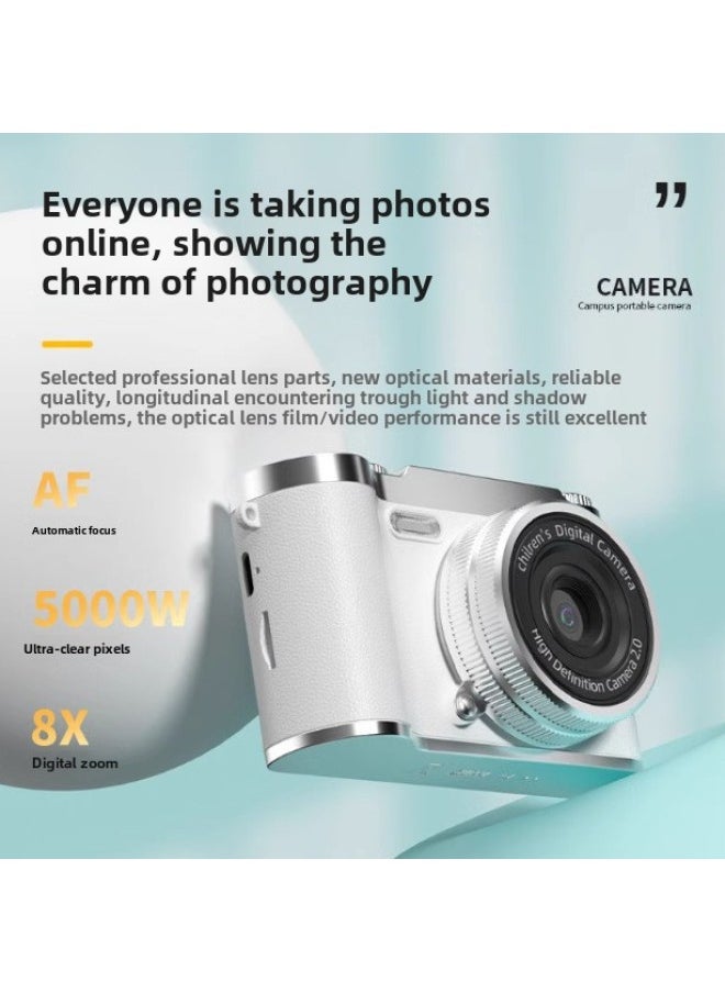 Generic Retro Ccd Camera Campus High-definition Student Entry-level Camera Digital Dual Camera Travel Can Upload Mobile Phone-Body Color:5000w Pink + Front And Rear Dual Cameras + Can Upload Mobile Phones  - Image 2