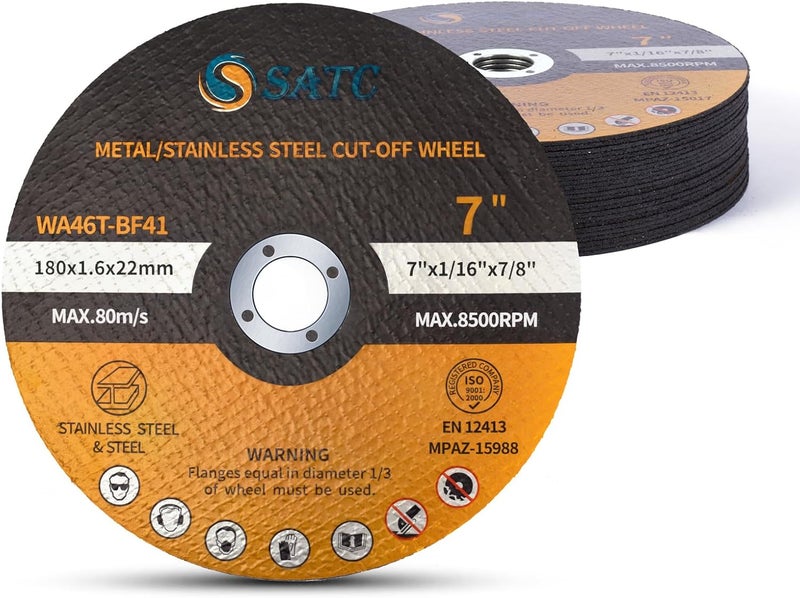 S SATC قرص قطع 7 بوصة 25 قطعة شفرة قطع معدنية 7 × 1/16 × 7/8 بوصة قرص قطع جلاخة قوالب يناسب جلاخة الزاوية أداة هوائية - Image 1