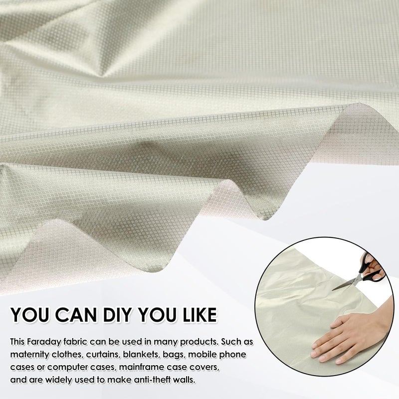 قماش الحماية من الإشارات مقاوم للماء مضاد للإشعاع قماش فاراداي لحجب RFID EMI EMP حجب واي فاي 1 متر - Image 5