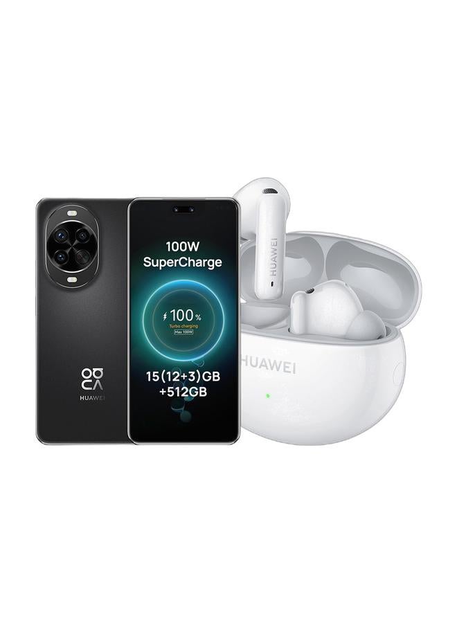 HUAWEI Nova 14 Pro Dual SIM  Black  12GB  512GB 4G - Middle East Version & FreeBuds 6i True Wireless In-ear Earphones, Bluetooth Earbuds, Dynamic ANC 3.0, Punchy Bass, Fast Charging, Longer Listening, Distraction-Free Calling White Bundle - Image 1