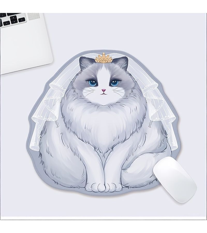 2 Pack Cat Shaped Mouse Pad Desk Mat With Non Slip Base Ergonomic Home Office - Image 4