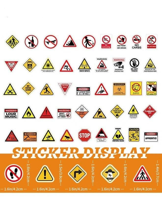100 قطعة من ملصقات الرسوم المتحركة التحذيرية - ملصقات الكمبيوتر المحمول - ملصقات فينيل مقاومة للماء لزجاجات المياه والهاتف المحمول والكمبيوتر والجيتار، هدايا للمراهقين والفتيات والمعجبين - Image 2