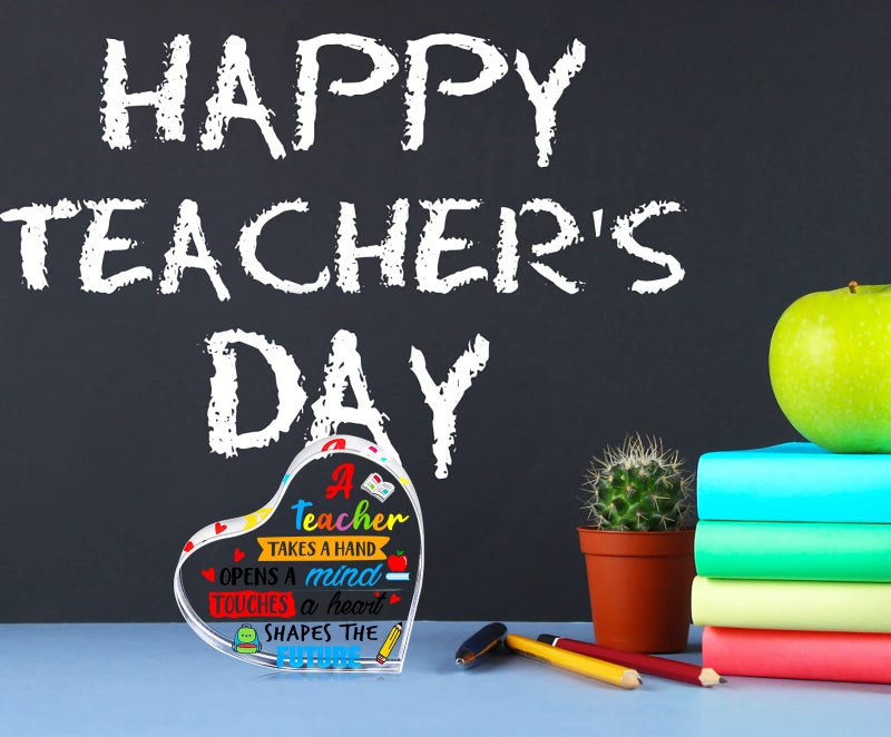 WaaHome Teacher Appreciation Gifts Best Teacher Gifts for Women Teacher Graduation Gifts End of Year Teacher Gifts from Students Heart Keepsake and Paperweight Appreciation Gifts for Teachers - Image 4